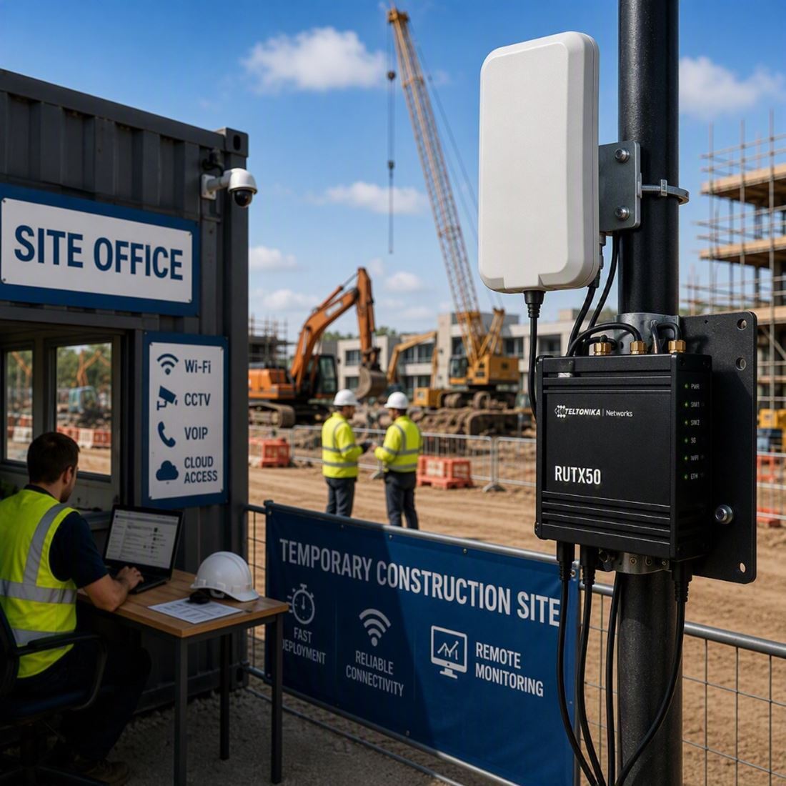 5G Routers & Antennas for Temporary Construction Sites
